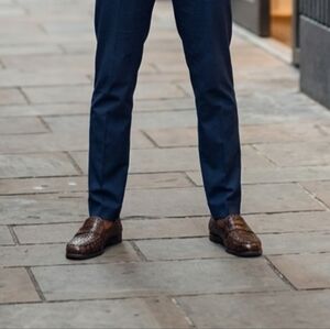 Bragano Cole Haan Men's Woven Loafers Dress Shoes Brown Made In Italy 10.5M EUC